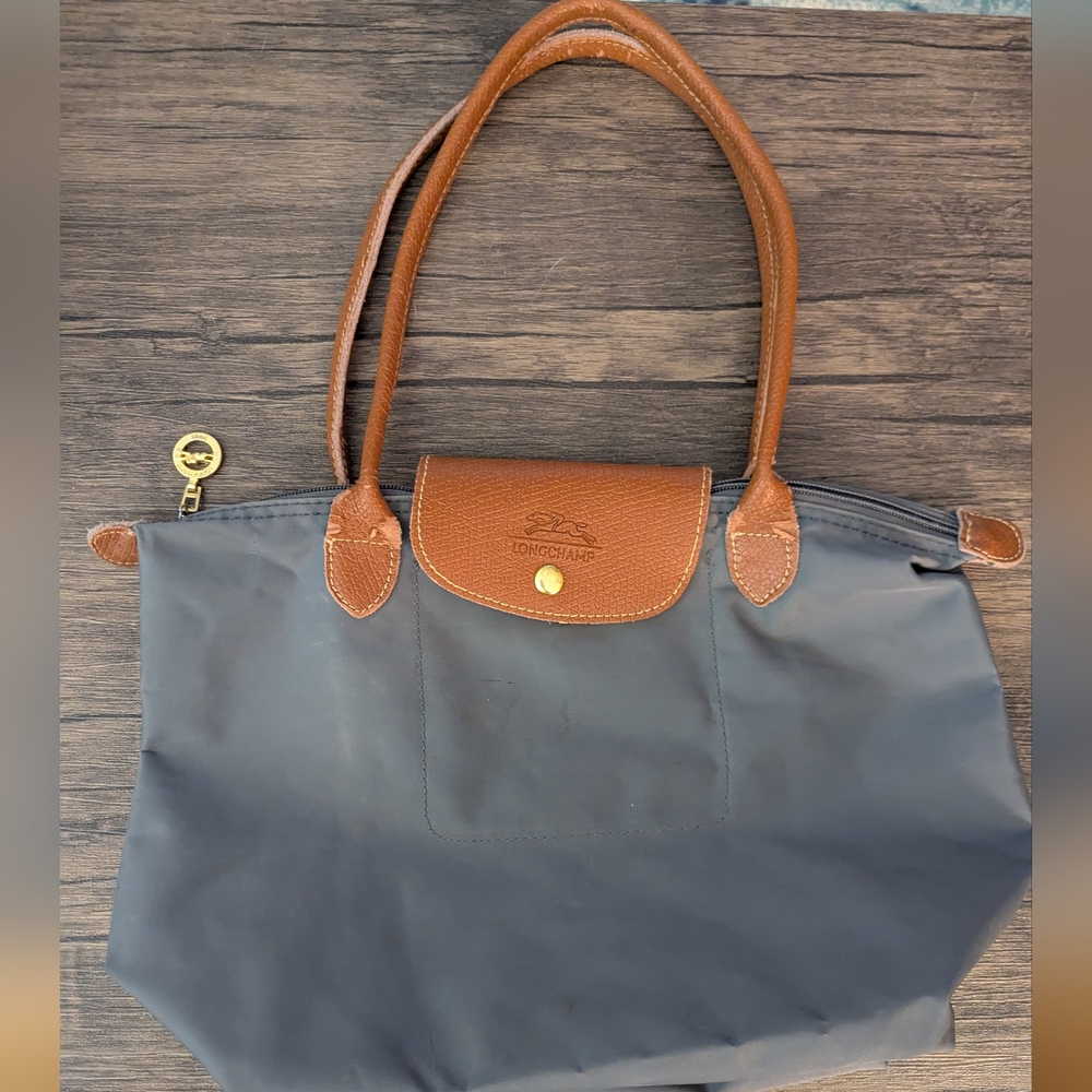 Longchamp Gray and Brown Tote Bag purse